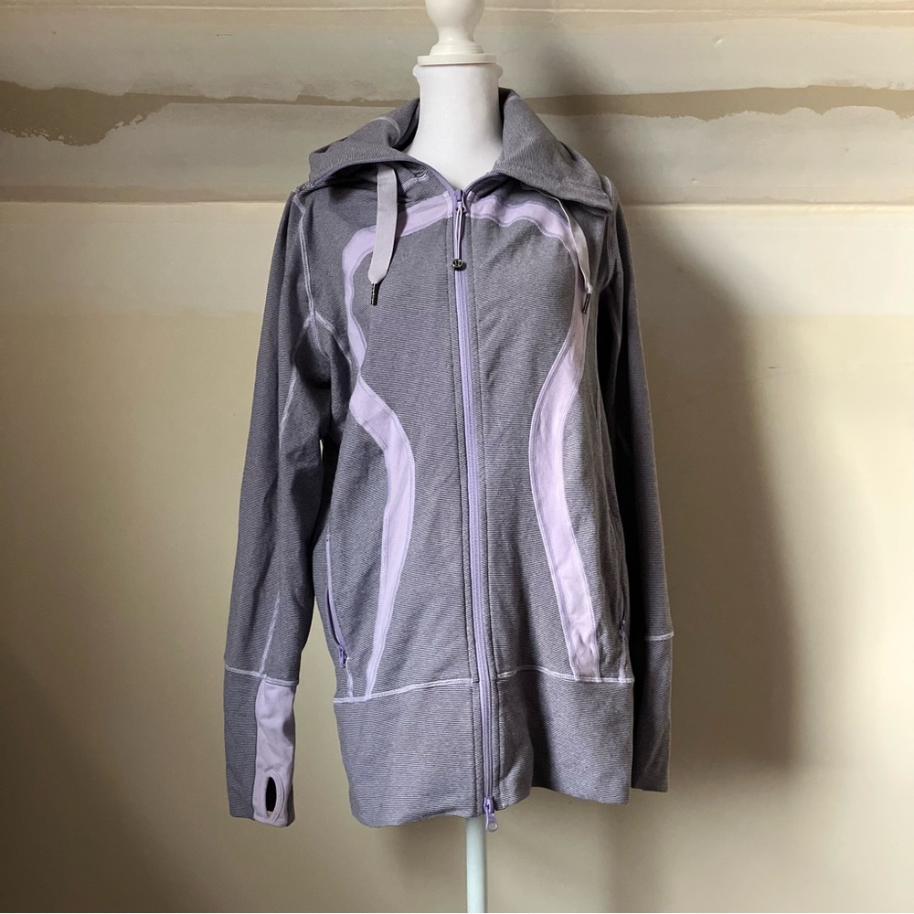 Lululemon Stride Jacket Brushed in Lilac Heathered
Coal Wee Stripe Lilac size 12 - Picture 3 of 12